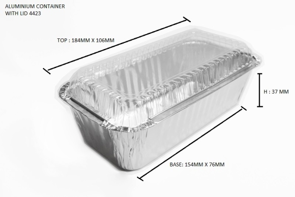 4423-P STAR PRODUCTS ALUMINIUM CONTAINER WITH LID 