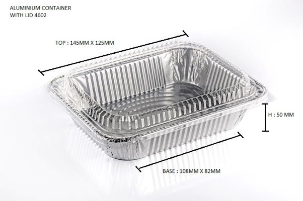  4602-P STAR PRODUCTS ALUMINIUM CONTAINER WITH LID