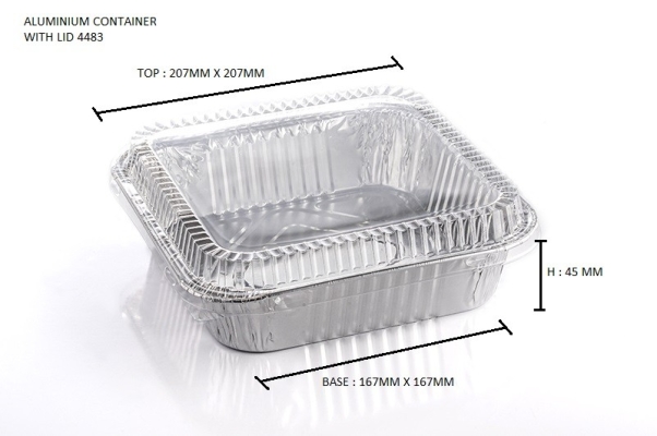 4483-P STAR PRODUCTS ALUMINIUM CONTAINER WITH LID 