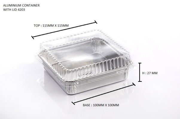 4203-P STAR PRODUCTS ALUMINIUM CONTAINER WITH LID 