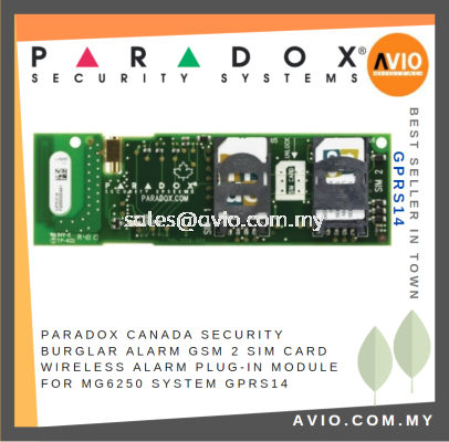 Paradox Canada Security Burglar Alarm Magellan Wireless Alarm GSM 2  SIM Card Plug In Module for MG6250 System GPRS14