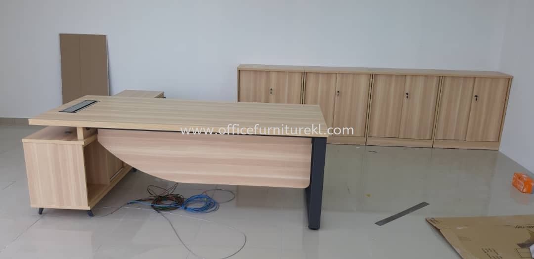 FREE DELIVERY & INSTALLATION OLVA DIRECTOR OFFICE TABLE AQ-SRWE 2023 l LOW OFFICE CABINET AQ-YD 9 l OFFICE FURNITURE l SUBANG PERMAI l SUBANG JAYA l TOP 10 TOP SELLING