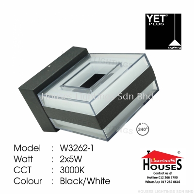 W3262-1 2X5W BK-SQ LED-WW