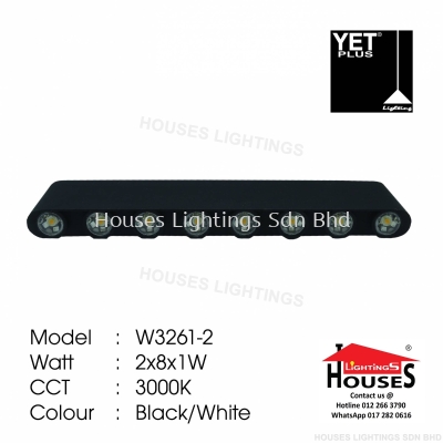 W3261 2X8W BK LED-WW