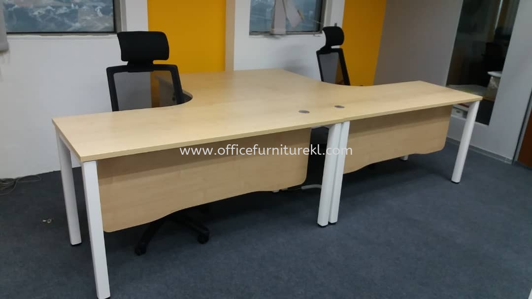 FREE DELIVERY & INSTALLATION MUPHI L-SHAPE OFFICE TABLE ASWL 552 l HOSTA OFFICE MESH CHAIR l OFFICE FURNITURE l TAMAN MAJU JAYA l PUCHONG l TOP 10 BEST RECOMMEND