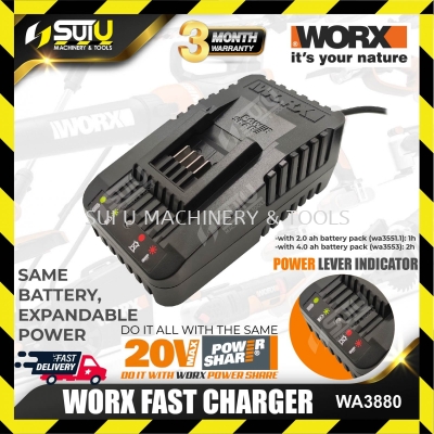 WORX WA3880 20V LI-ON Battery Charger Fast Charge Powershare