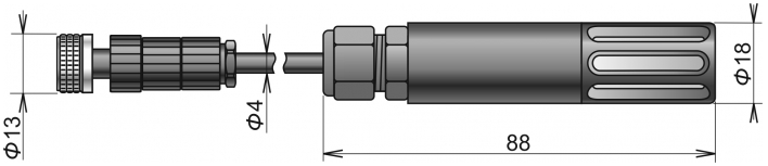 COMET DIGIL/E-2 Digital temperature/humidity probe DIGIL/E-2, ELKA connector, cable 2 meters