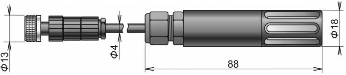 comet digil/e-5 digital temperature/humidity probe digil/e-5, elka connector, cable 5 meters