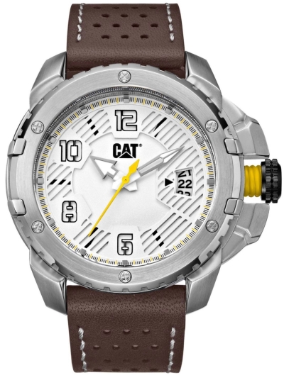 CATERPILLAR DW.141.35.232 CONSTRUCT 3HD/D LEATHER WATCH