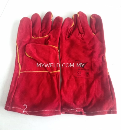 PICASAF 14" PREMIUM FULL LEATHER HANDGLOVE (RED)