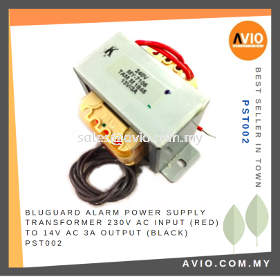 Bluguard Security Alarm Power Supply Transformer 230V AC Input (RED) to 14V AC 3A Output (Black) PST002 