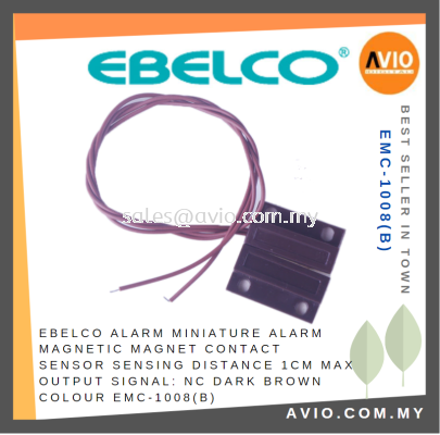 Ebelco Miniature Alarm Magnetic Magnet Contact Sensor 1cm Max Sensing NC Dark Brown EMC-1008(B)