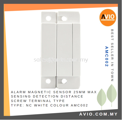 Security Burglar Alarm Magnetic Magnet Sensor 25mm Max Sensing Detection Distance Screw Terminal NC White Color AMC002