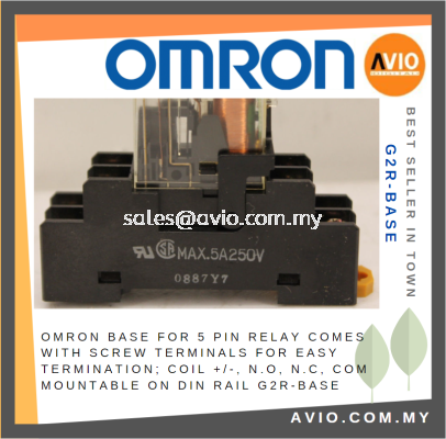 Omron Mounting Base for 5 PIN Relay comes with Screw Terminal for easy Termination Coil +/- No NC COM G2R-1 G2R-BASE