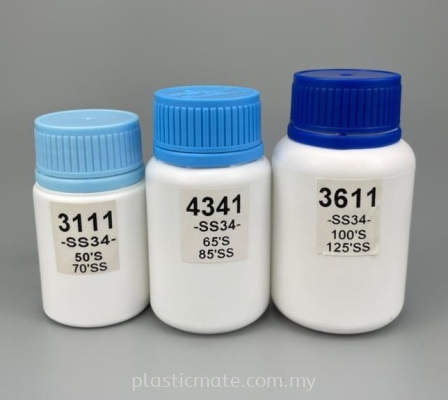 70-140ml Pharmaceutical Tablet / Capsule Bottles : 3111 & 4341 & 3611