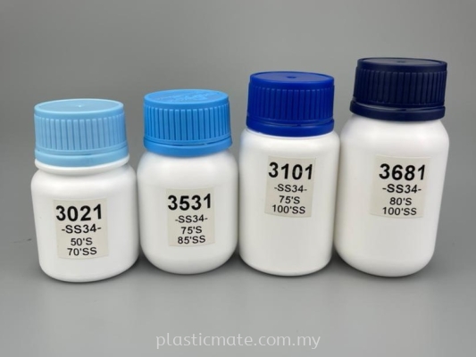 80-150ml Pharmaceutical Tablet / Capsule Bottles : 3021 & 3531 & 3101 & 3681