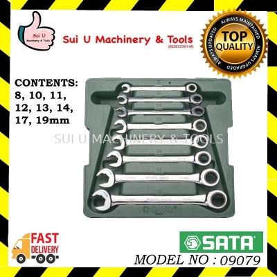 SATA 09079 8pcs Metric Double Ratcheting Wrench Set