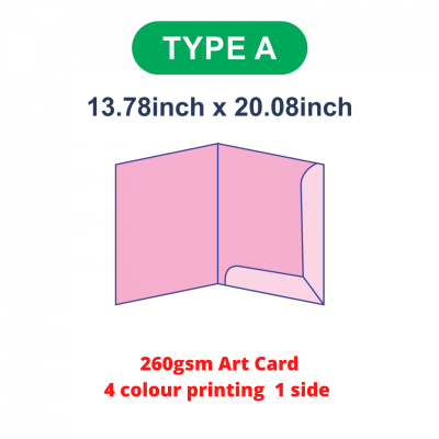 PAPER FOLDER TYPE A 260GSM ART CARD 4 COLOUR PRINTING 1 SIDE