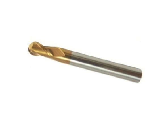 ROCK CARBIDE 2F BALL NOSE ENDMILL (REGULAR LENGTH) GOLD 55 HRC 2F