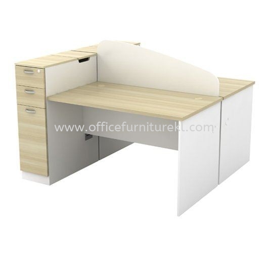 CLUSTER OF 2 WORKSTATION OFFICE TABLE AB-BMW 4 (Color Boras Ash) -  workstation Puchong | workstation Sentul | workstation Selayang | Top 10  Best Office Furniture Product BERLIN Office Workstation / Partition