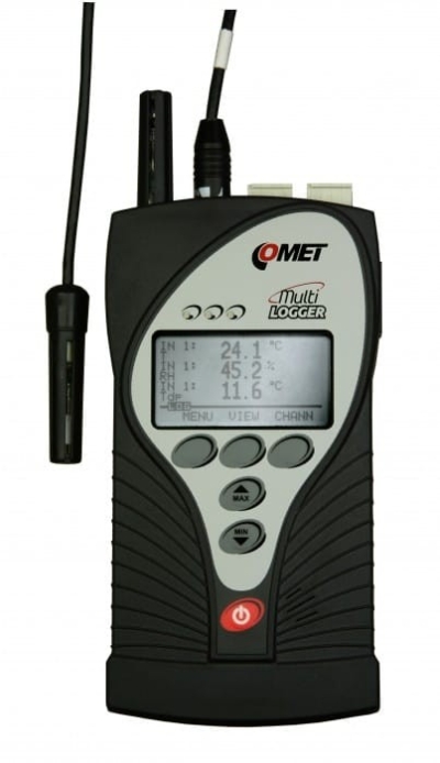 Comet M1322 - Ethernet Multilogger - thermo-hygro-CO2 meter with 2 MiniDIN and 2 Terminals