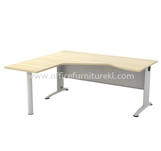 BERLIN L-SHAPE PENTAGON OFFICE TABLE / DESK ABL 44-M (Color Boras Ash) - L-shape table Setapak | L-shape table Taman Bukit Pantai | L-shape table Menjalara | L-shape table Subang Jaya | Newest Design