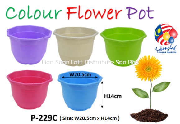 21cm Pasu Pokok Bunga Flower Pot 8 inc - P229C (Random Colour)