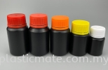 Pharmaceutical Tablet / Capsule Bottles : Black Bottles with Colour Caps <150 Pharmaceuticals Capsule Bottle