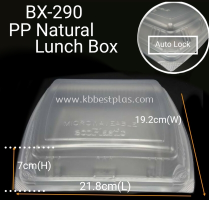 BX-290 PP NATURAL LUNCH BOX 50pcs+/-