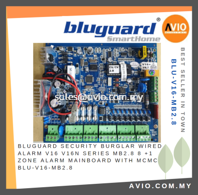 Bluguard Security Burglar Wired Alarm V16 V16N Series MB2.8 8 +1 Zone Alarm Mainboard with MCMC BLU-V16-MB2.8