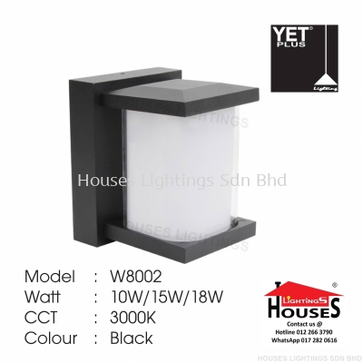 W8002 10W 15W 18W BK-SQ LED-WW