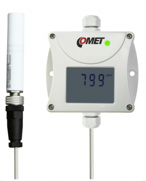 COMET T5241 CO2 concentration transmitter with 0-10V output, external carbon dioxide probe, 1m cable