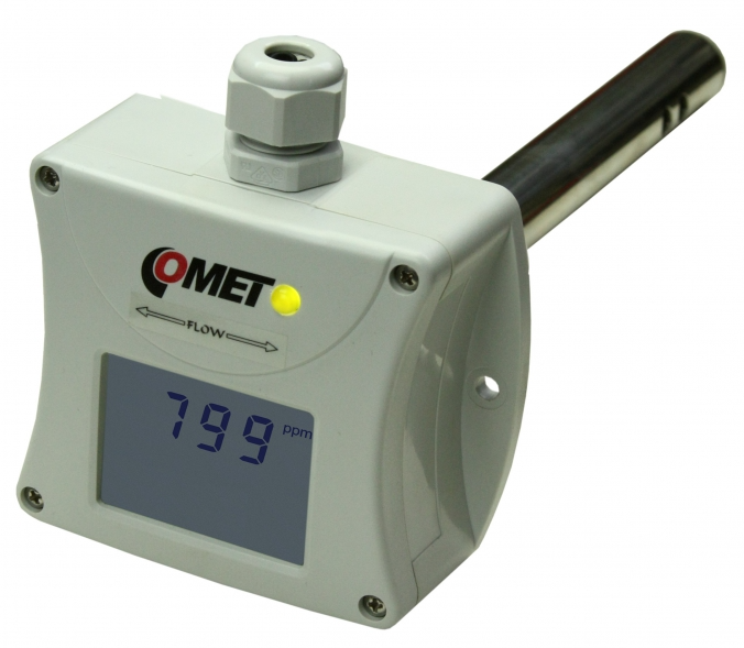 comet t5145 co2 concentration transmitter with 4-20 ma output, duct mount