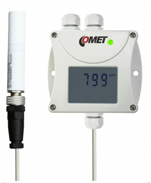 comet t5341 co2 concentration transmitter with rs232 interface, external carbon dioxide probe, 1m ca