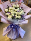 HB 24- 20pcs white roses  Birthday Bouquet ջ