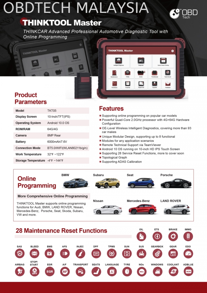 Auto Diagnosis scanner Thinktool Master Malaysia