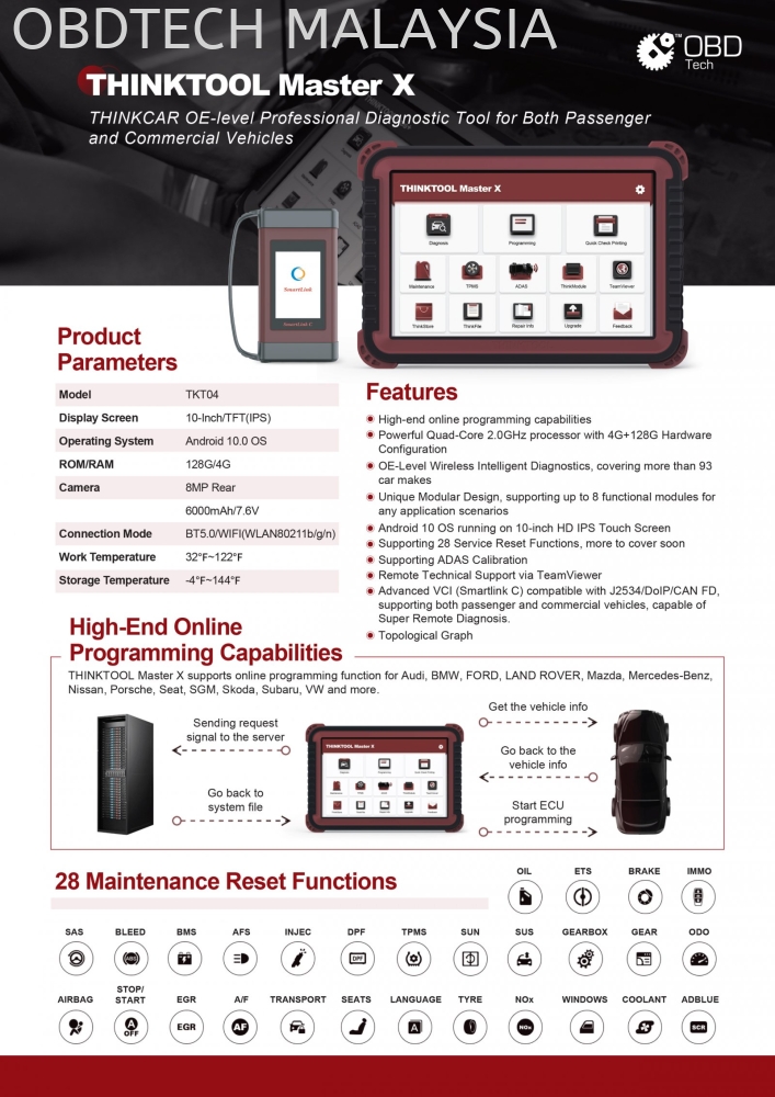 Auto Diagnosis scanner Thinktool Master X Malaysia