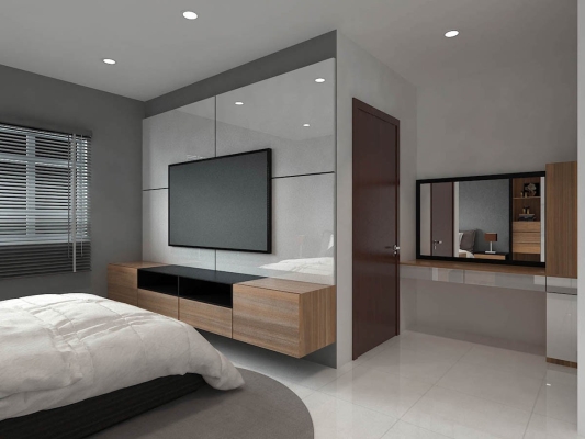 Master Bedroom- TV Console Interior Design Ideas - Modern Style - Renovation-Residential-johor bahru