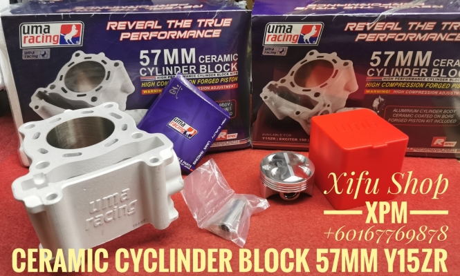 CERAMIC CYCLINDER BLOCK WITH FORGING PISTON 57MM UMA RACING Y15ZR 02B00370 INIEE 