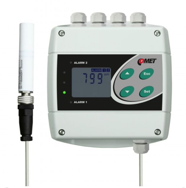 comet h5421 co2 concentration transmitter with rs485 and two relay outputs