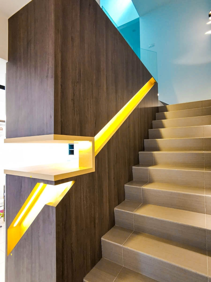 Staircase Area Modern Interior Design Customized Furniture Renovation - Mutiara Rini Skudai Johor Bahru Staircase Area Design Residential Design Interior Design