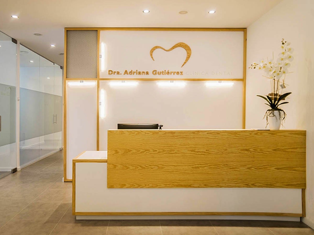 Clinic Adrian Modern front Desk Interior Design Customized Furniture Renovation Johor Bahru Dental Clinic Design Commercial Design Interior Design