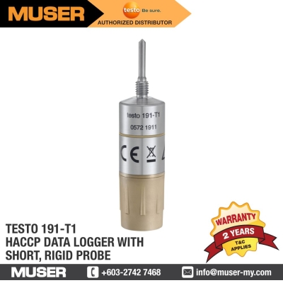 testo 191-T1 HACCP Temperature Data Logger with Short, Rigid Probe