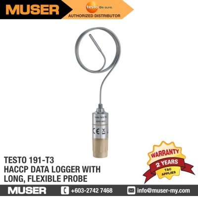 testo 191-T3 HACCP Temperature Data Logger with Long, Flexible Probe