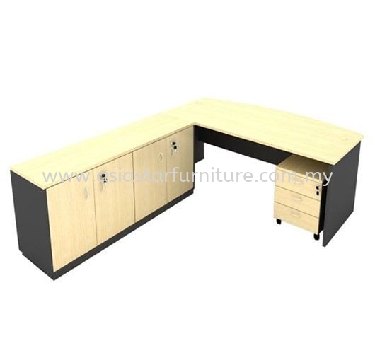 6' EXECUTIVE OFFICE TABLE C/W SIDE CABINET & MOBILE DRAWER 3D SET - office table set Damansara Height | office table set Damansara Jaya | office table set Damansara Perdana | office table set Damansara KIM 