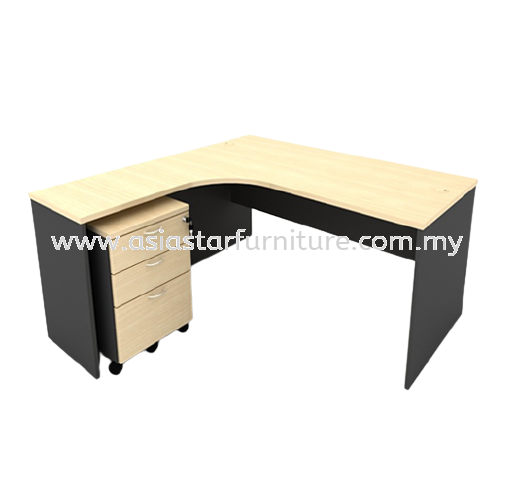 5' L SHAPE TABLE | STUDY TABLE | COMPUTER TABLE C/W MOBILE PEDESTAL 2D1F - L shape table Port Klang | L shape table Klang | L shape table Bandar Botanic | L shape table Bukit Tinggi | L shape table Bukit Raja