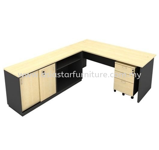 5' OFFICE TABLE | STUDY TABLE | COMPUTER TABLE C/W DUAL SIDE CABINET & MOBILE DRAWER 2D1F SET - office table set Sale Promotion Offer KL-PJ-Selangor-Malaysia | office table set Direct From Factory Price