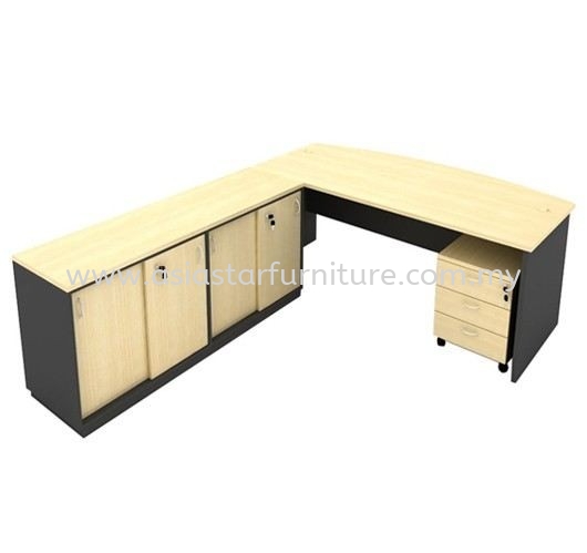 6' EXECUTIVE OFFICE TABLE C/W DUAL SIDE CABINET MOBILE DRAWER 3D SET - office table set Bangsar | office table set Bangsar South | office table set Mid Valley | office table set KL Eco City