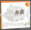 Telephone Line 1 to 2 Distribute Splitter Socket 1 Male to 2 Female Connect 2 Telephone Devices use RJ11-1to2 CABLE / POWER/ ACCESSORIES