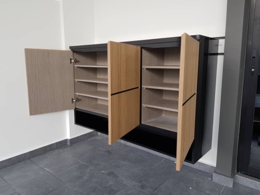 Shoe Cabinet Modern Interior Design Customized Furniture Renovation - Eco Summer Johor Bahru